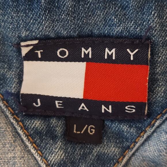 Vintage Tommy Hilfiger Denim Shirt Jacket Size Large Y2K - Picture 7 of 9